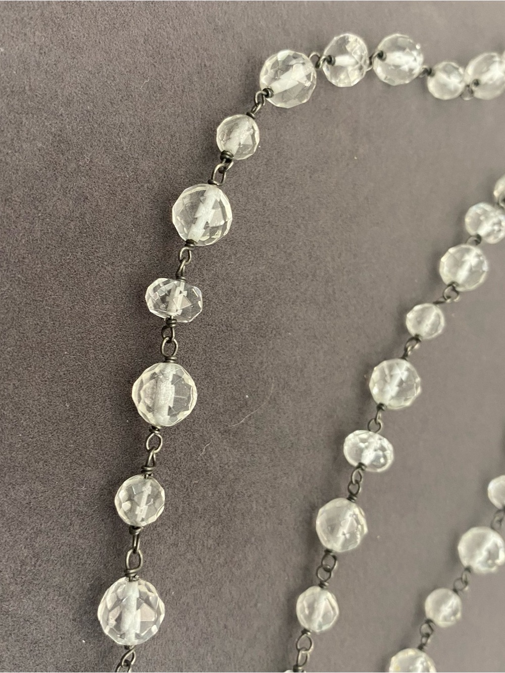 Retired Silpada 925 Sterling Glass/Crystal Drop Y-Necklace 35” - Picture 8 of 11